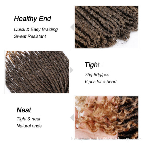 Factory Price Synthetic Ombre Crochet Faux Locs Curly Ends with Needle for Crochet Braid Hair Extensions Goddess faux Locs
